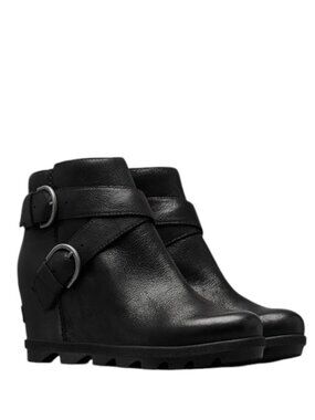 Sorel Women's Black Joan Of Arctic II Wrap Buckle Classic Ankle Bootie Size 9.5